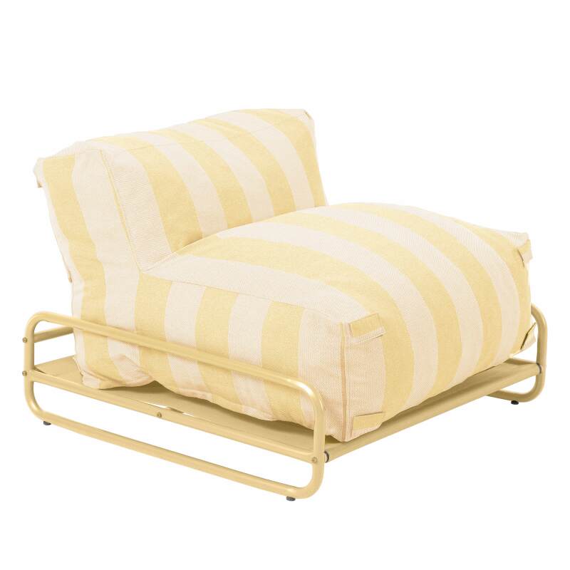 Divano modulare da esterno a righe 4 posti con struttura, 3 poltrone, 1 pouf e tavolino (6/7)