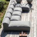 Divano modulare da esterno 5 posti con 3 poltrone e 2 chaise longue