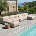 Divano modulare da esterno 5 posti con 3 poltrone e 2 chaise longue
