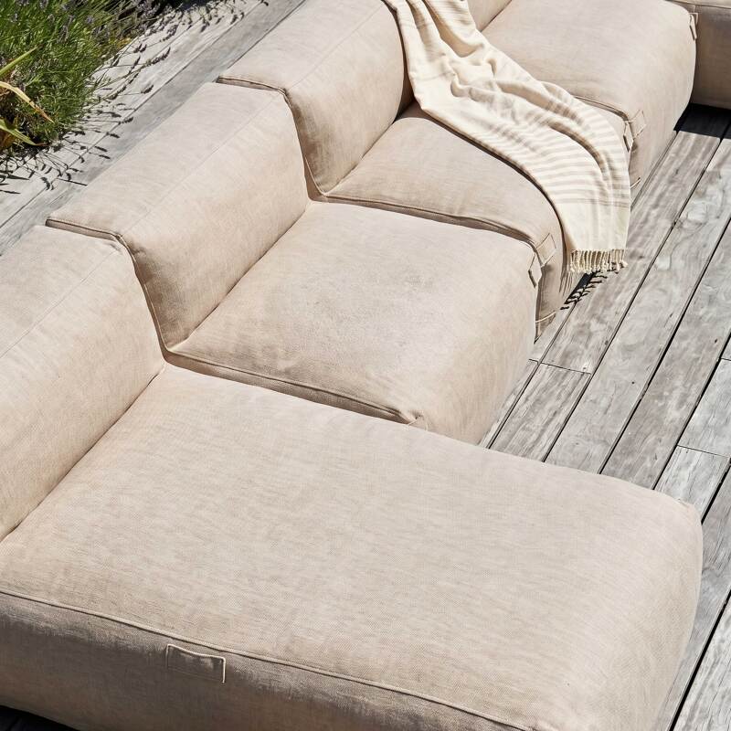Divano modulare da esterno 5 posti con 3 poltrone e 2 chaise longue (2/7)