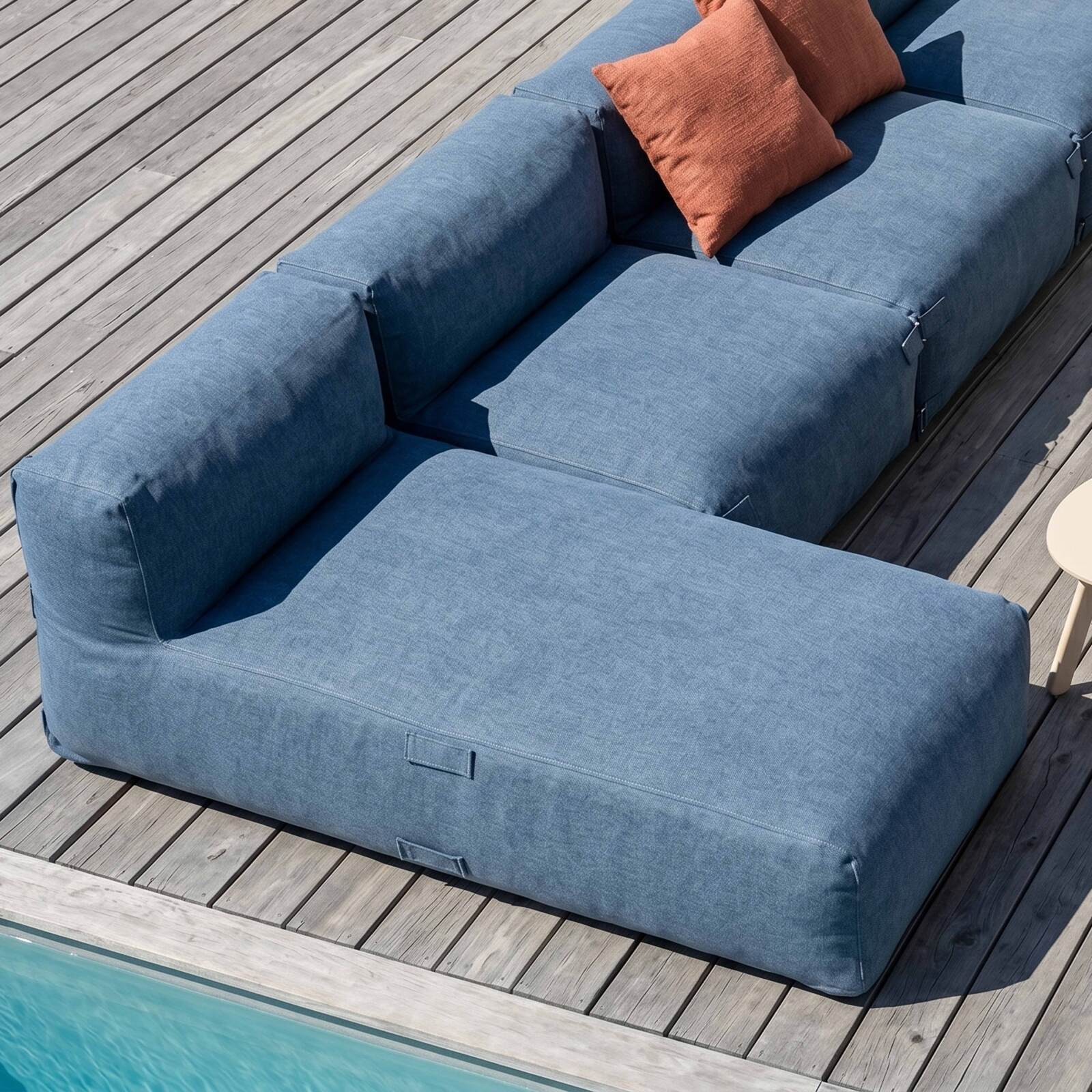 Divano modulare da esterno 6 posti con 5 poltrone e 1 chaise longue
