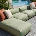 Divano modulare da esterno 5 posti con 4 poltrone e 1 chaise longue