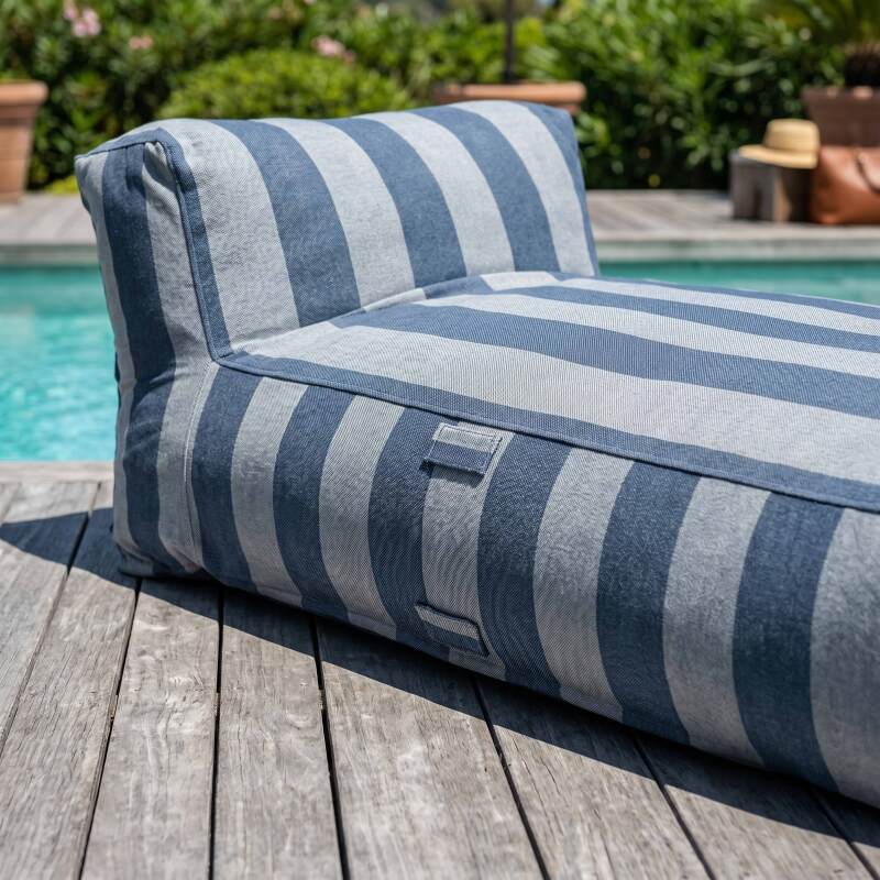 Chaise longue a righe per divano modulare da esterno (3/7)