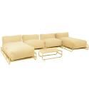 Divano modulare da esterno a 4 posti con struttura, 2 chaise longue, 2 poltrone e tavolino