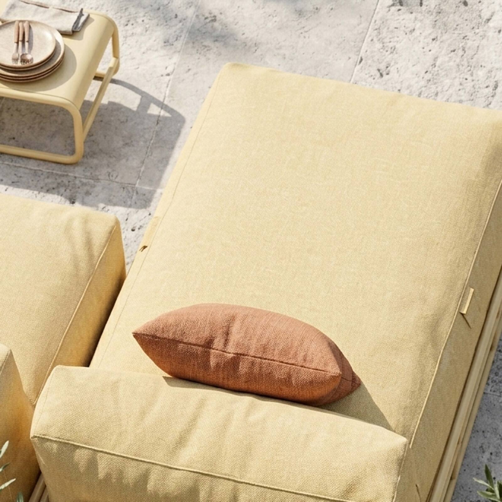 Divano modulare da esterno a 4 posti con struttura, 2 chaise longue, 2 poltrone e tavolino