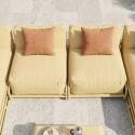 Divano modulare da esterno a 4 posti con struttura, 2 chaise longue, 2 poltrone e tavolino