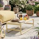 Divano modulare da esterno a 4 posti con struttura, 2 chaise longue, 2 poltrone e tavolino