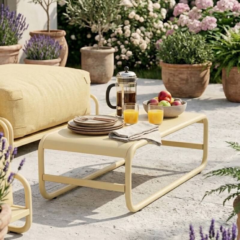 Divano modulare da esterno a 4 posti con struttura, 2 chaise longue, 2 poltrone e tavolino (4/6)