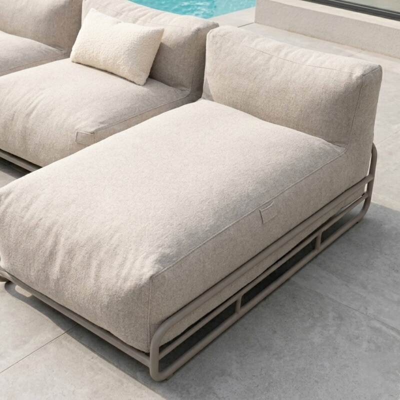 Divano modulare da esterno a 4 posti con struttura, 2 chaise longue, 2 poltrone e tavolino (4/7)