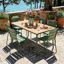Tavolo da giardino effetto legno in metallo y polywood 6 persone 160x90 cm
