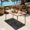Tavolo da giardino effetto legno in metallo y polywood 6 persone 160x90 cm