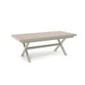 Tavolo da giardino in alluminio e ceramica effetto legno 201x100 cm e 10 sedie impilabili in textilene

