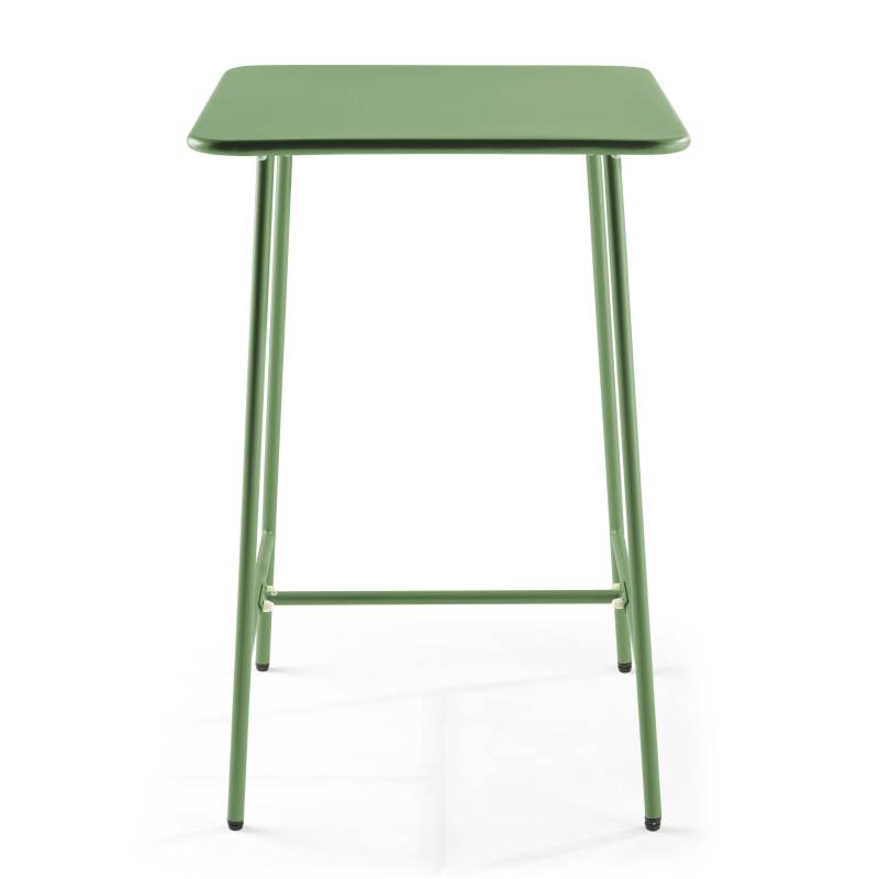 Tavolo da bar quadrato 70 x 70 x 105 cm e 2 sedie alte in metallo (3/6)