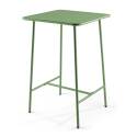 Tavolo da bar quadrato 70 x 70 x 105 cm e 2 sedie alte in metallo