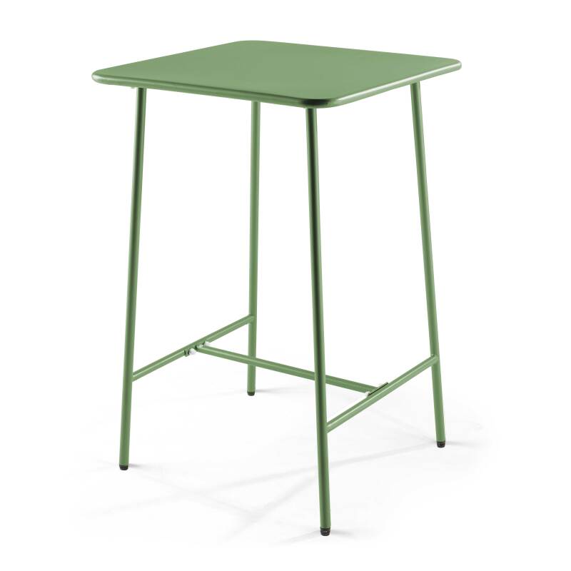 Tavolo da bar quadrato 70 x 70 x 105 cm e 2 sedie alte in metallo (2/6)