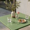 Tavolo da giardino bistrot quadrato inclnabile in metallo con piede incassato 70x70 cm e 2 sedie