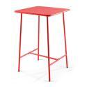 Tavolo alto da bar 70 cm x 70 cm e 4 sedie alte in metallo