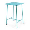 Tavolo alto da bar 70 cm x 70 cm e 4 sedie alte in metallo