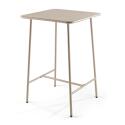 Tavolo alto da bar 70 cm x 70 cm e 4 sedie alte in metallo