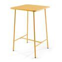 Tavolo alto da bar 70 cm x 70 cm e 4 sedie alte in metallo