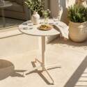 Tavolo da giardino quadrato reclinabile in metallo per 2 a 4 persone con piede ad incasso Ø70x72 cm