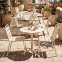 Tavolo da giardino quadrato reclinabile in metallo per 2 a 4 persone con piede ad incasso Ø70x72 cm