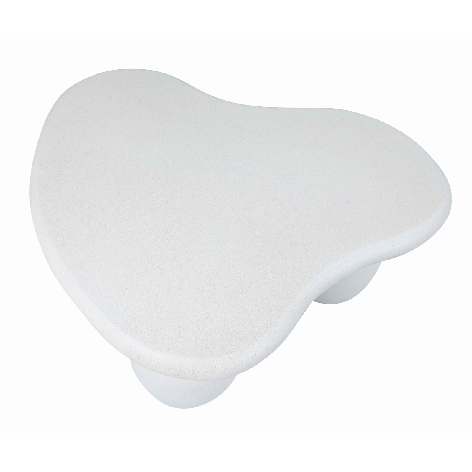 Tavolino da salotto di design effetto cemento liscio forma organica 80x80 cm