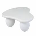Tavolino da salotto di design effetto cemento liscio forma organica 80x80 cm