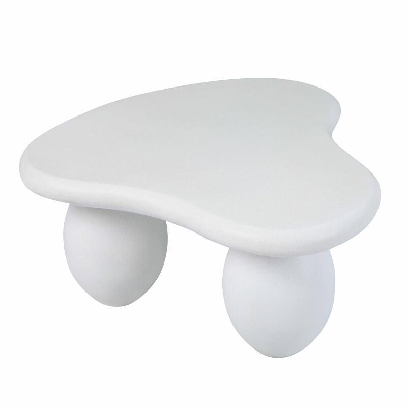 Tavolino da salotto di design effetto cemento liscio forma organica 80x80 cm (4/7)