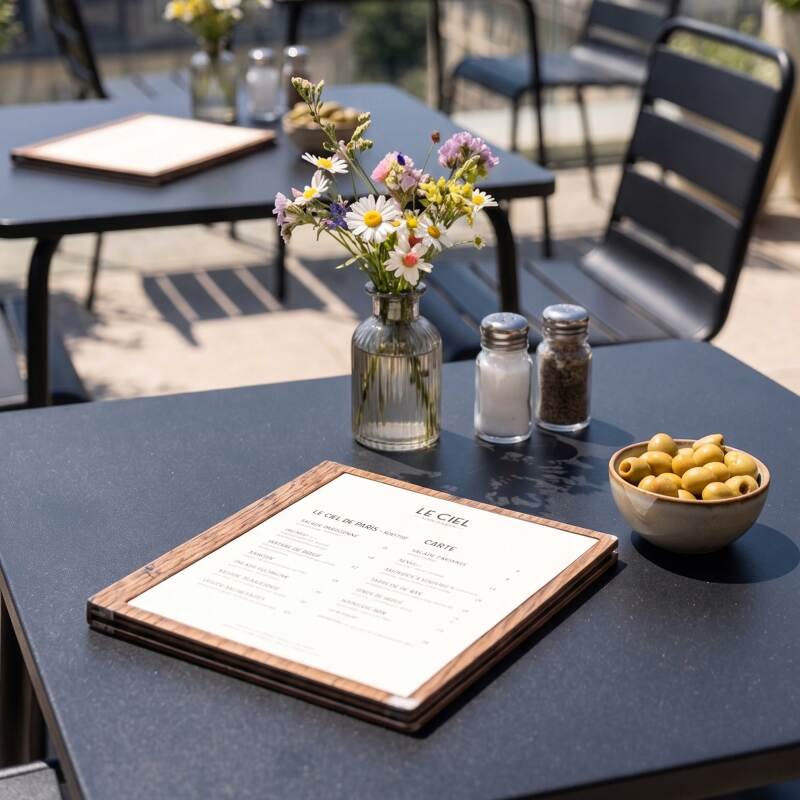 Tavolo da giardino bistrot quadrato in metallo 70x70 cm e 2 sedie (6/7)