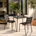 Tavolo da giardino bistrot quadrato in metallo 70x70 cm e 2 sedie