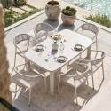 Tavolo da giardino struttura in alluminio per 6 persone 150x90 cm e 6 sedie in textilene
