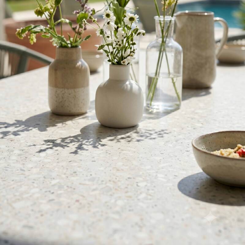 Tavolo da giardino struttura in alluminio per 8 persone 213x90 cm e 8 sedie in textilene (2/7)