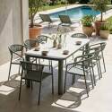 Tavolo da giardino struttura in alluminio per 8 persone 213x90 cm e 8 sedie in textilene