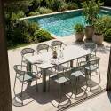 Tavolo da giardino struttura in alluminio per 8 persone 213x90 cm e 8 sedie in textilene