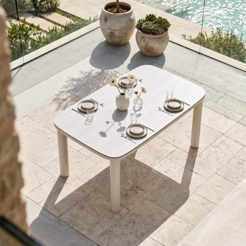 Tavolo da giardino struttura in alluminio per 6 persone 150x90 cm