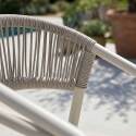 Sedia da giardino in alluminio e rattan sintetico con braccioli