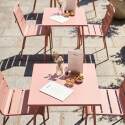 Tavolo da giardino bistrot quadrato in metallo 70x70 cm e 2 sedie