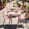 Tavolo da giardino bistrot quadrato in metallo 70x70 cm e 2 sedie
