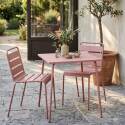 Tavolo da giardino bistrot quadrato in metallo 70x70 cm e 2 sedie