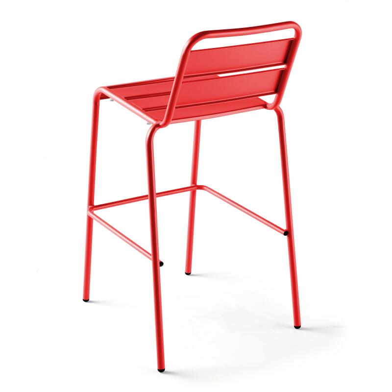 Tavolo alto da bar 70 cm x 70 cm e 4 sedie alte in metallo