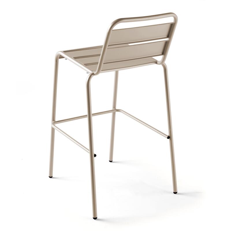 Tavolo alto da bar 70 cm x 70 cm e 4 sedie alte in metallo