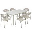 Tavolo da giardino struttura in alluminio per 6 persone 150x90 cm e 6 sedie in textilene