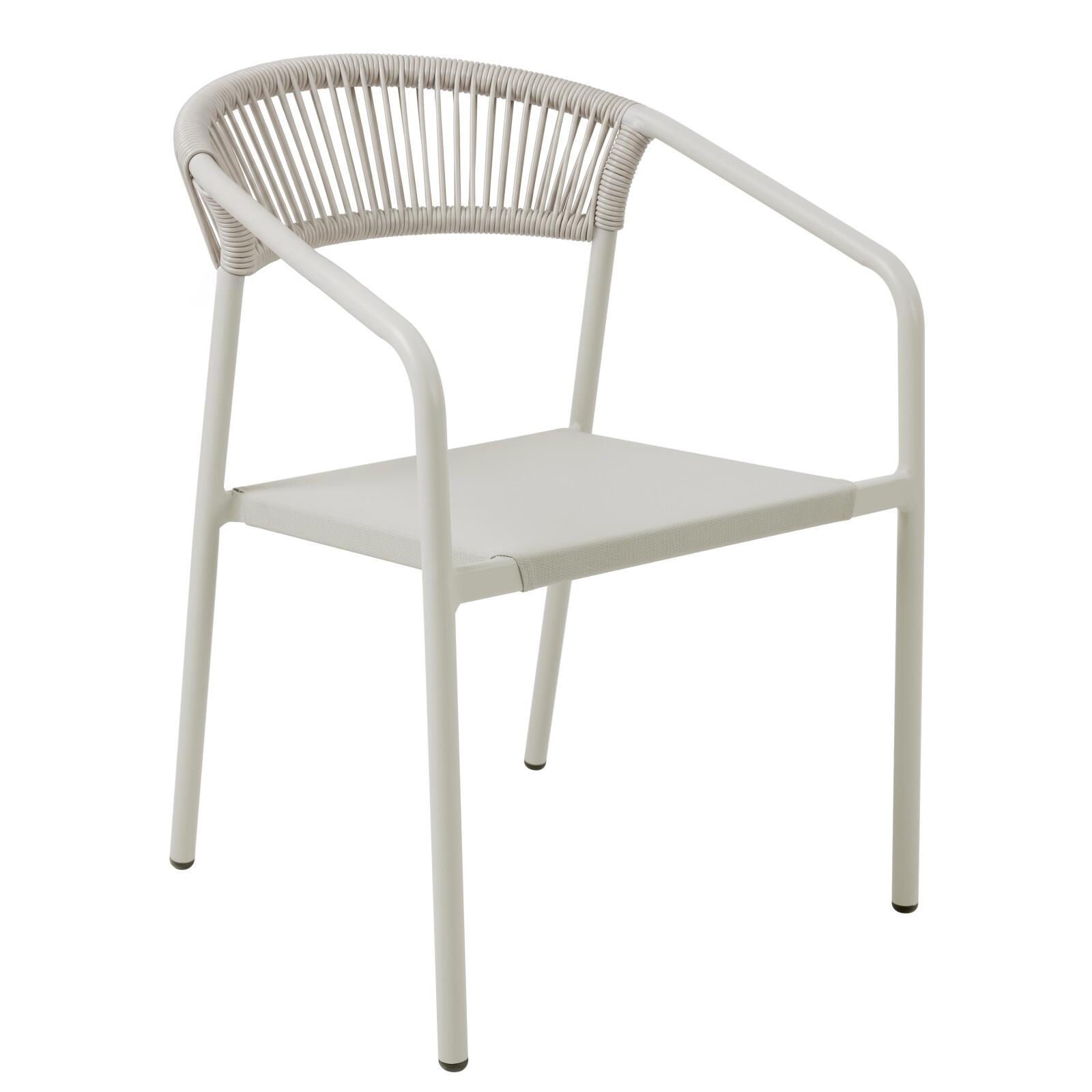 Sedia da giardino in alluminio e rattan sintetico con braccioli