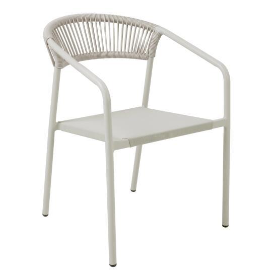 Sedia da giardino in alluminio e rattan sintetico con braccioli | Oviala