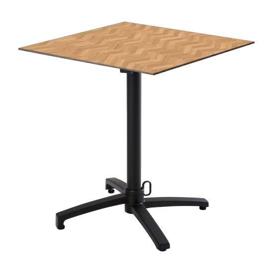 Tavolo da giardino bistrot quadrato reclinabile in alluminio nero per 4 persone 60x60 cm | Oviala