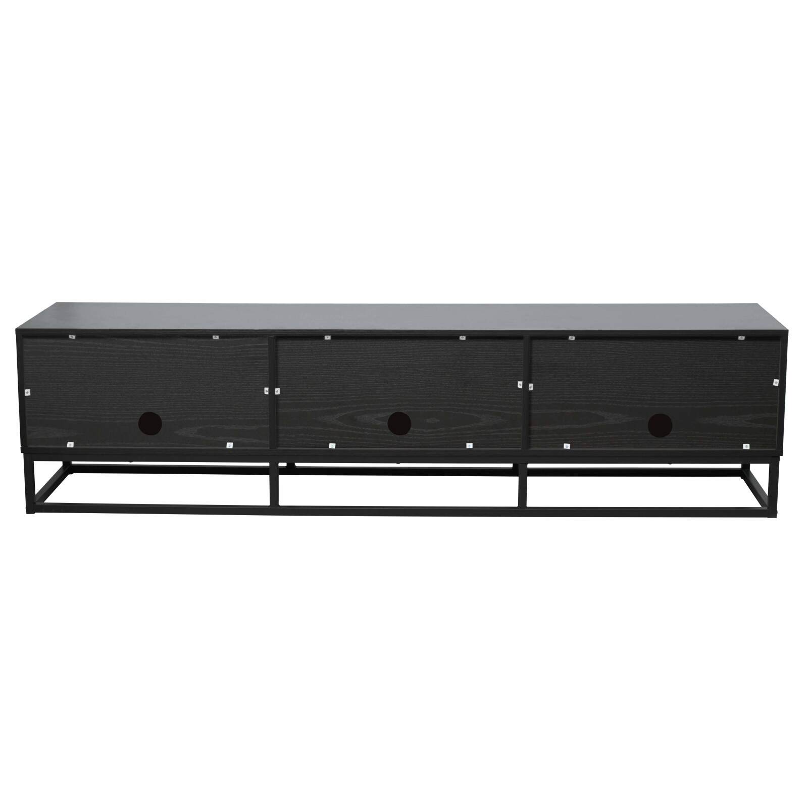 Mobile TV nero in effetto legno 180 cm