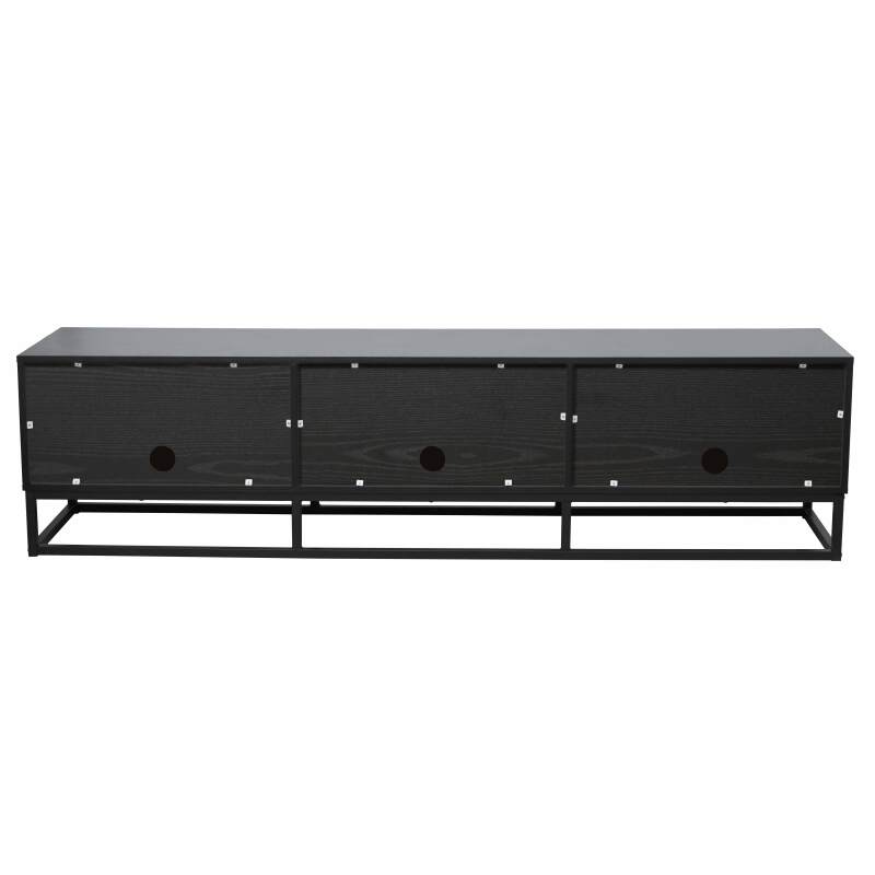 Mobile TV nero in effetto legno 180 cm (5/7)