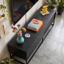 Mobile TV nero e legno 140 cm stile moderno