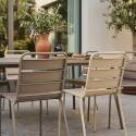 Tavolo da giardino in metallo 180x90 cm e 8 sedie spaiate
